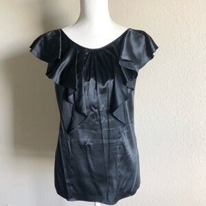 Rebecca Taylor Midnight Blue Silk Tie Back Blouse